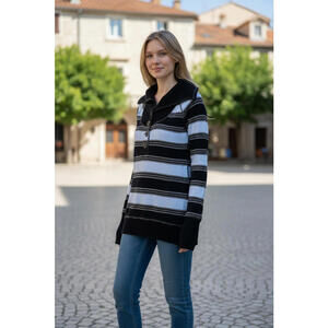 Free People women  long sleeve thermal cuffs neckline sweater  top  Sz S #1157